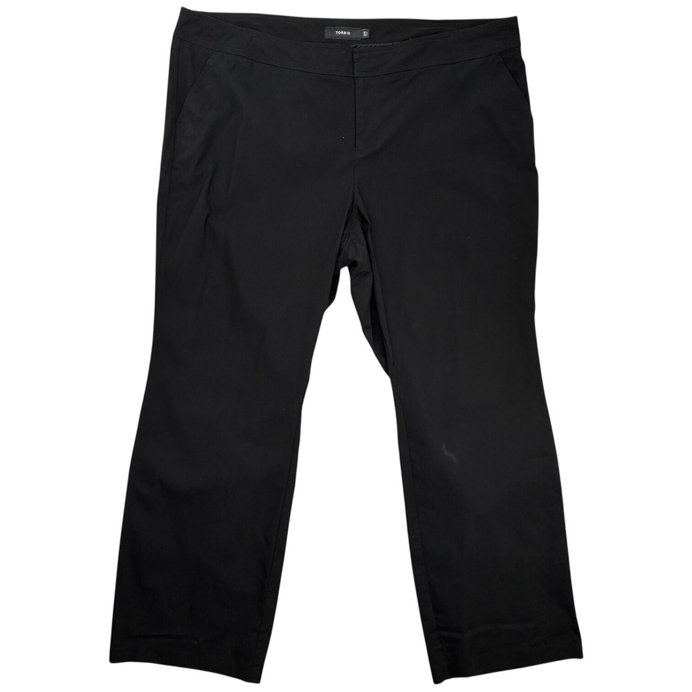 Torrid Black Stretch Crop Dress‎ Pants Plus Size 30 Career Office Zip Closure
